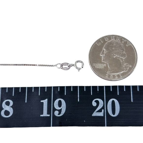 J. ROSÉE Box Chain Necklace | Italian Vintage Sterling Silver 925 | 17.5"-19.5" - Picture 2 of 3